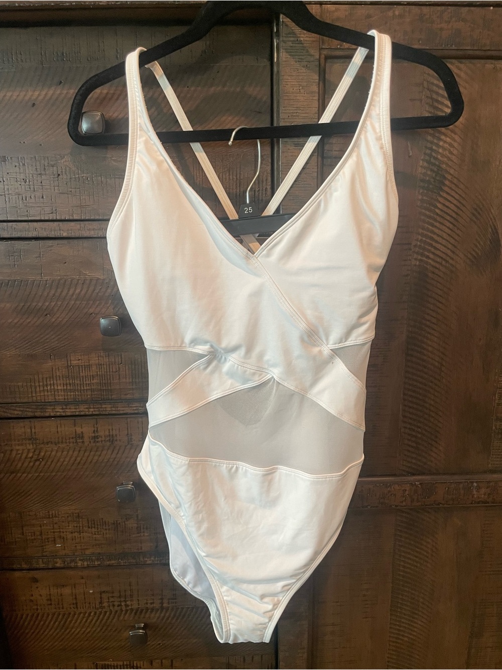 Cupshe White Sheer-Panel One-Piece Swimsuit